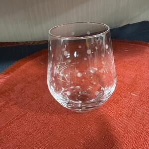 NIB Set of 4 Kate Spade Lenox Larabee SILVER Dot Stemless 12 oz Wine Glasses